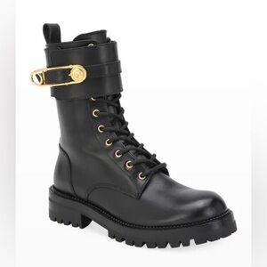 Versace Safety Pin Leather Boots